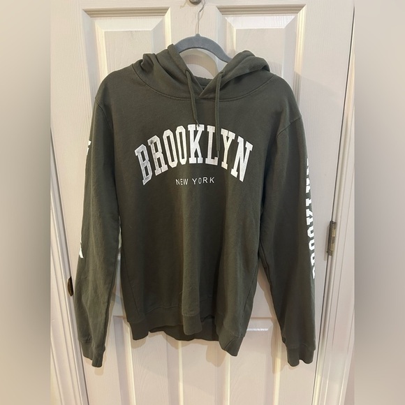 On Fire Tops - ON Fire Green Brooklyn New York Sweatshirt